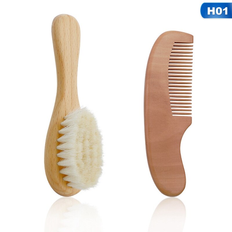 Cepillo de pelo de madera para bebé Infante recién nacido peine para masaje del cuero cabelludo, salón de peluquería, cepillo portátil, SPA, peines para lavar el cabello: Default Title