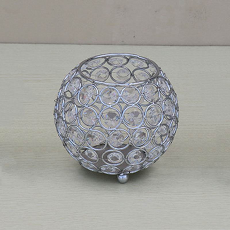 Peandim votive ljushållare silver  k9 kristall ljusstake bröllop bord mittstycken heminredning kontor boll penna kontanier: Medium