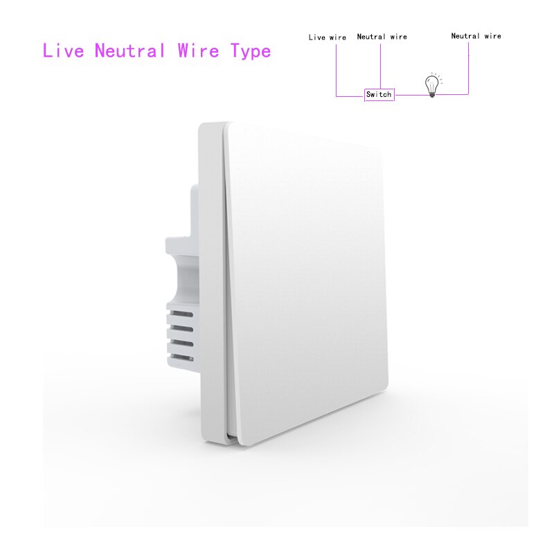 Aqara ZiGBee wifi Wireless Smart Switch Light Remote Control Key Wall Live Neutral Wire Switch Smart Home work for Mi Home APP: Live Neutral Type 1