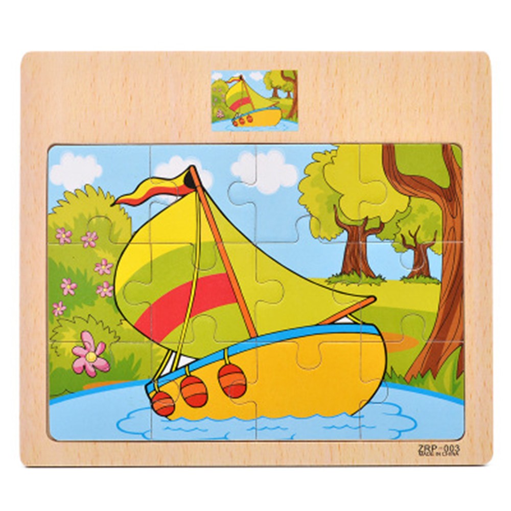 Wooden Toys Puzzle for Kids 3 years Animals/Vegetables/Fruits/Traffic Insects/Poultry Educational Kids Games Jigsaw: Gold