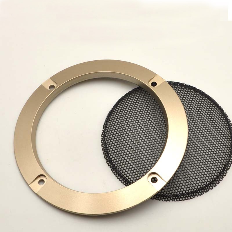 For 2"/3"/4"/5"/6.5"/8"/10" inch Audio Speaker Conversion Net Cover Decorative Circle Metal Mesh Grille #Golden+Black