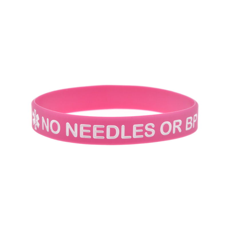 1PC/7PCS No Needles Or BP In This Arm Silicone Wristband Men Women Inspirational Bracelet Adult Size 7 Colors: Pink