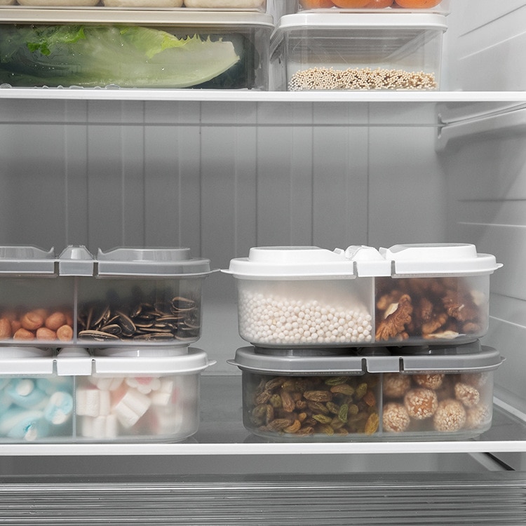 Boîte de rangement pour aliments céréales, cuisine, petits récipients en plastique avec couvercles, conteneur pour céréales, réfrigérateur organisateur de stockage AT31