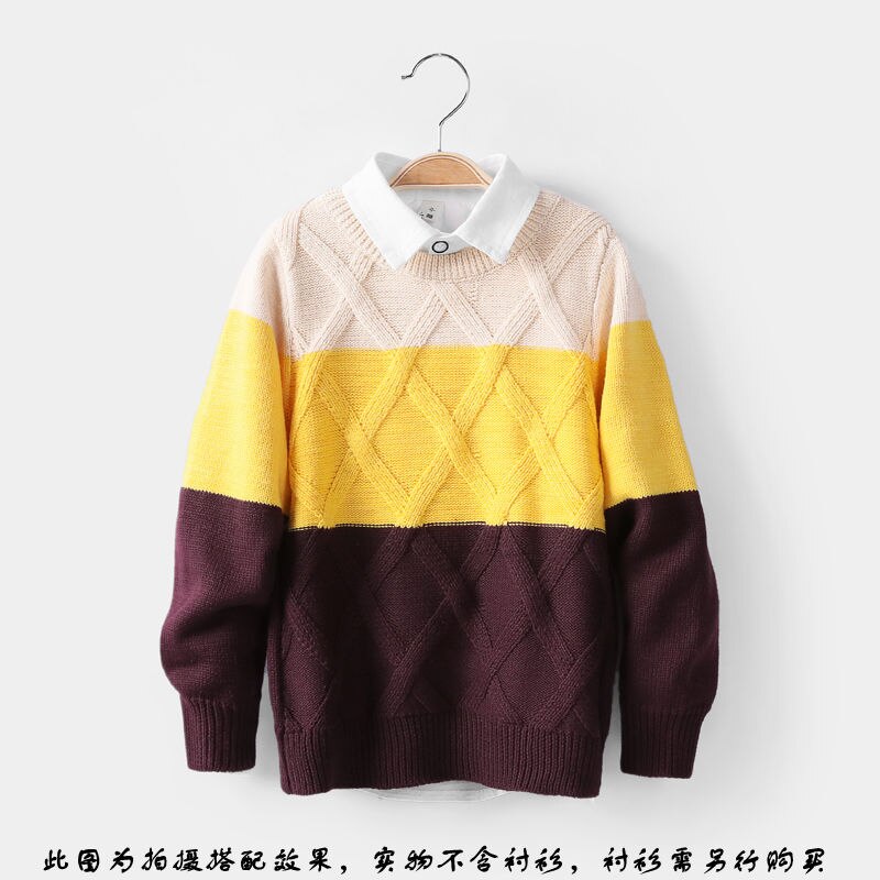 Barn pojkar stickad tröja för småbarn pojke barn ledig vår tecknad varm bomull pojkar tröjor tröjor: Gul / 6