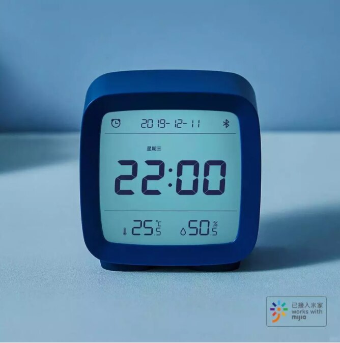 Xiaomi-reloj despertador Qingping Cleargrass con Bluetooth, pantalla de temperatura y humedad, luz nocturna ajustable con aplicación Smart Home