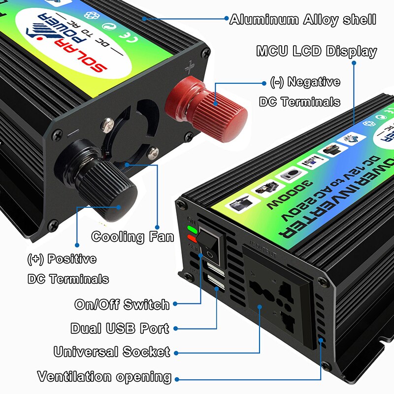 thumbnail image 2 of Buy VEVOR Pure Sine Wave Inverter 3000 Watt Power Inverter, DC 24V To 2 of 9