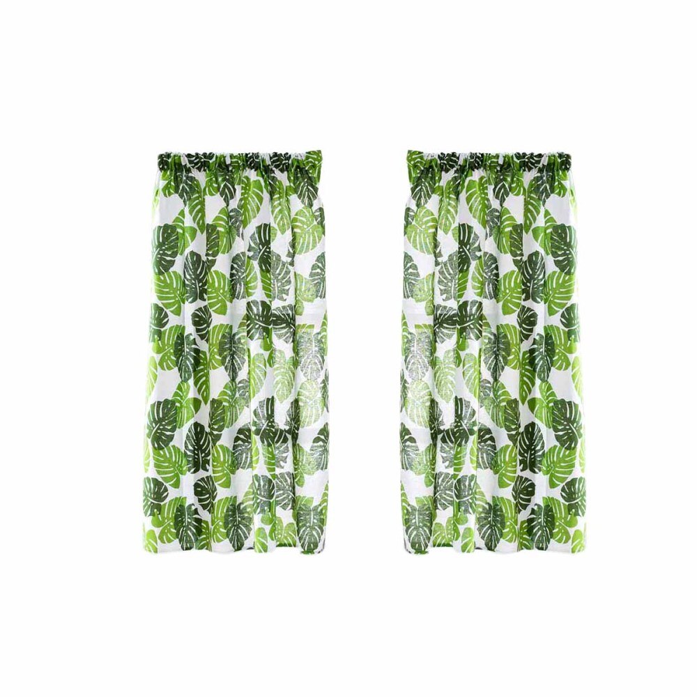 1 Pc Rod Small Window Short Curtain Household Sheer Valance Kitchen Balcony Door Panels Curtain Home Curtain Drape - 100x130cm (