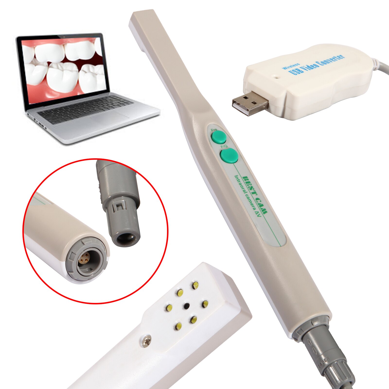 Dental Digital Intraorale Oral Kamera USB 2,0 Imaging System 6 LED Lampe Zähne Fit Windows XP /Vista/7 32 biss Dental Peep Spiegel