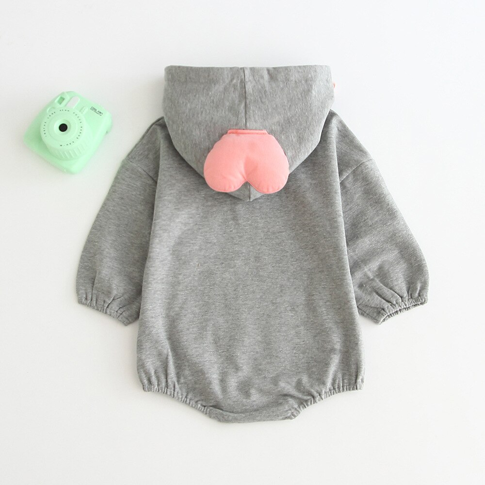 MILANCEL baby clothing cute baby boys bodysuits hood infant girls bodysuit heart style baby bodysuit