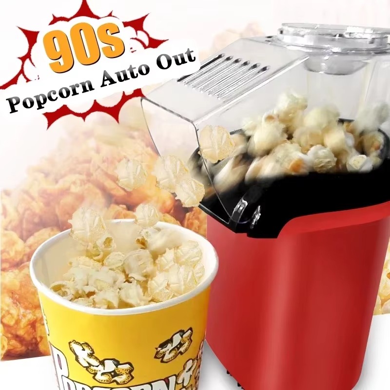 Macchina per popcorn Popper per mais senza olio ad aria calda sana, piccole pentole per popcorn domestiche Macchina per popcorn completamente automatica Snack natalizi
