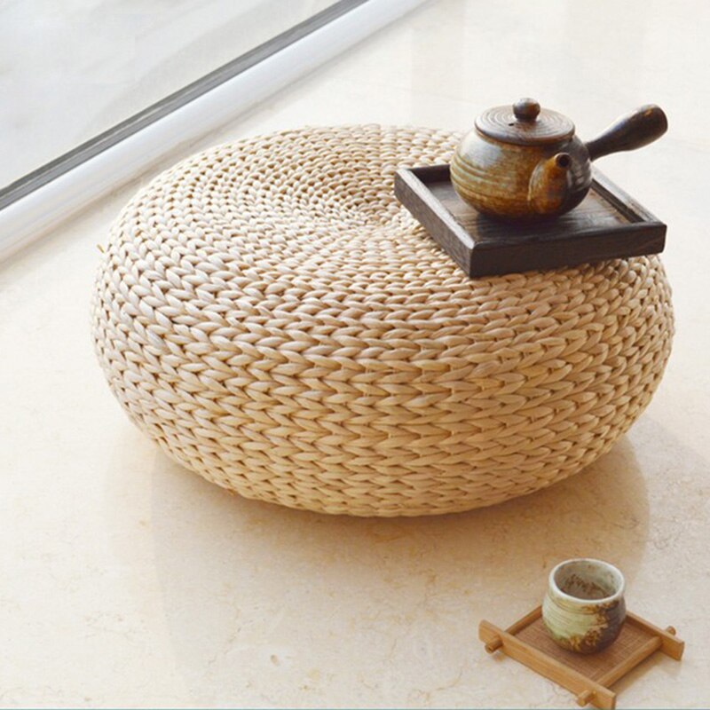 Coussin de siège rond tricoté de Style japonais | Futon en paille, Dia Pouf de rangement | Pouf de 40cm(15.75 ")