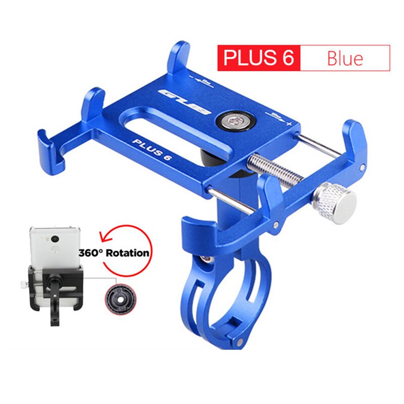 GUB 7 Style MTB uchwyt na telefon rowerowy motocykl wsparcie montaż GPS kierownica rowerowa rower przywieszki do telefonów komórkowych dla 3.5 do 7.5 cala: Plus6-Blue