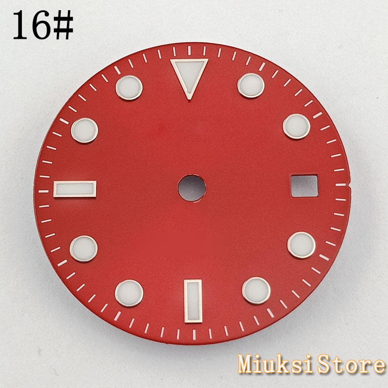 28.5mm sterile dial luminous watch dial fit ETA 2836 2824 Mingzhu DG2813/3804 Miyota 8205/8215/821A movement: 16