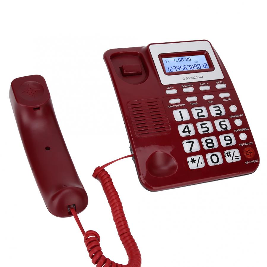 Desktop telefone com fio com alto-falante gravador de voz caller id exibição telefone fixo com fio para escritório em casa hotel