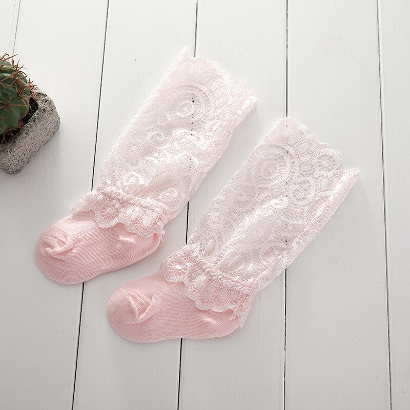 Chaussettes d'été en dentelle pour bébés filles | Chaussettes longues respirantes à motif Floral, accessoires pour bébés