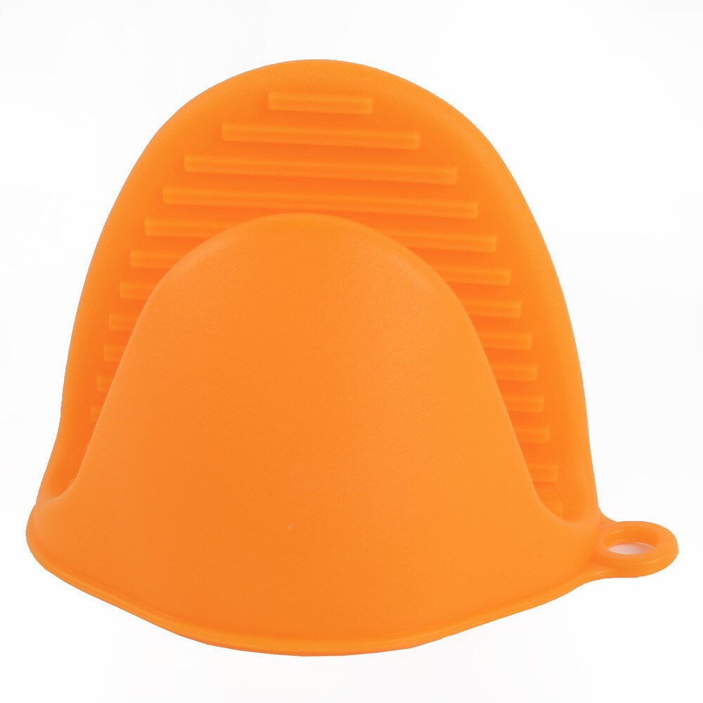 Nyeste silikone skridsikre handsker 1 stk varmebestandig bagehandske mikroovn grill luffer til køkken ovn madlavning tilbehør: Orange