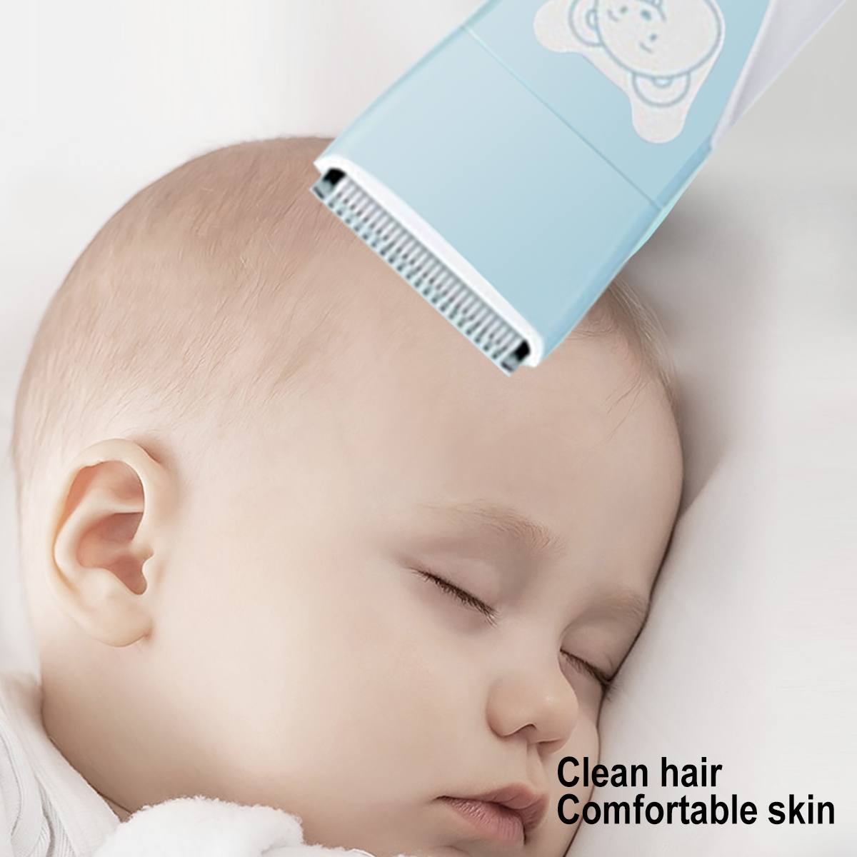 Cortadora de pelo eléctrica lavable para bebé, amoladora de uñas 2 en 1, máquina de corte de pelo para bebé, afeitadora de corte de pelo