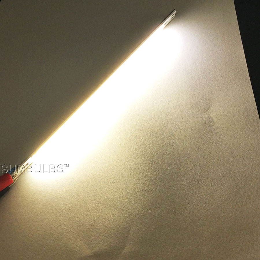 [Sumbulbs] 200x10MM 0422 10W luz LED COB tira lámpara DC 12-14V 1000LM verde amarillo rojo azul blanco cálido barra de luz blanca pura: Blanco