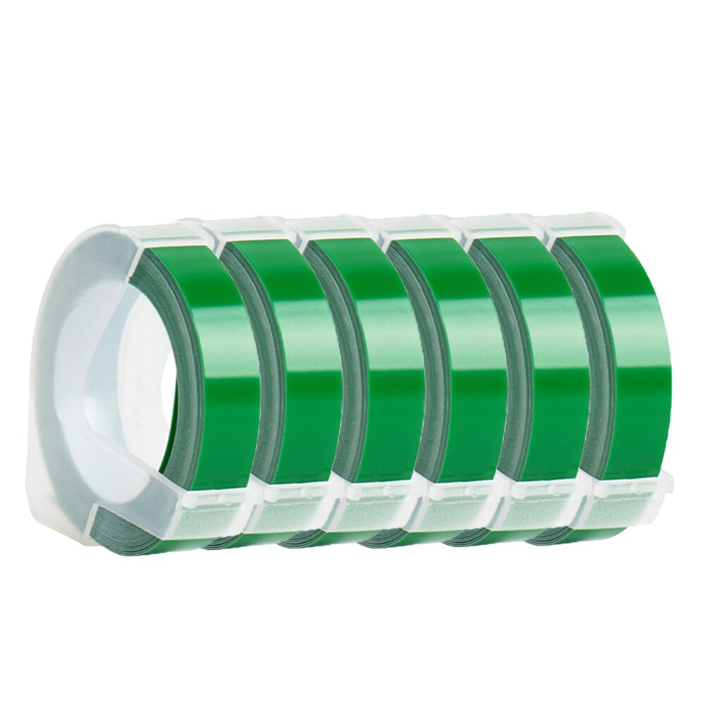 6 rollen Mehrfarbig PräGen Band 9MM Präge Etikett Band Nachfüllung Kompatibel für Motex E101 und DYMO 12965 Präge Etikett Hersteller: 6Rollen Grün Band