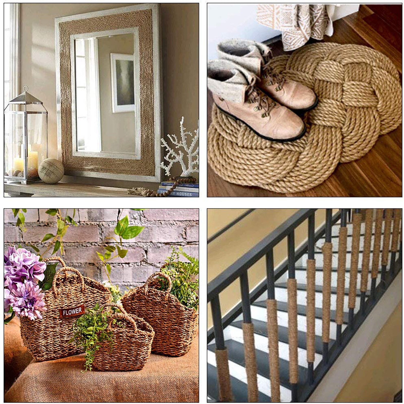 10mm Natural Hemp Rope Tug Of War Rope Household DIY Decorative Rope 10 m Basket Woven Rope Plant Decorative Rope Anchor Line