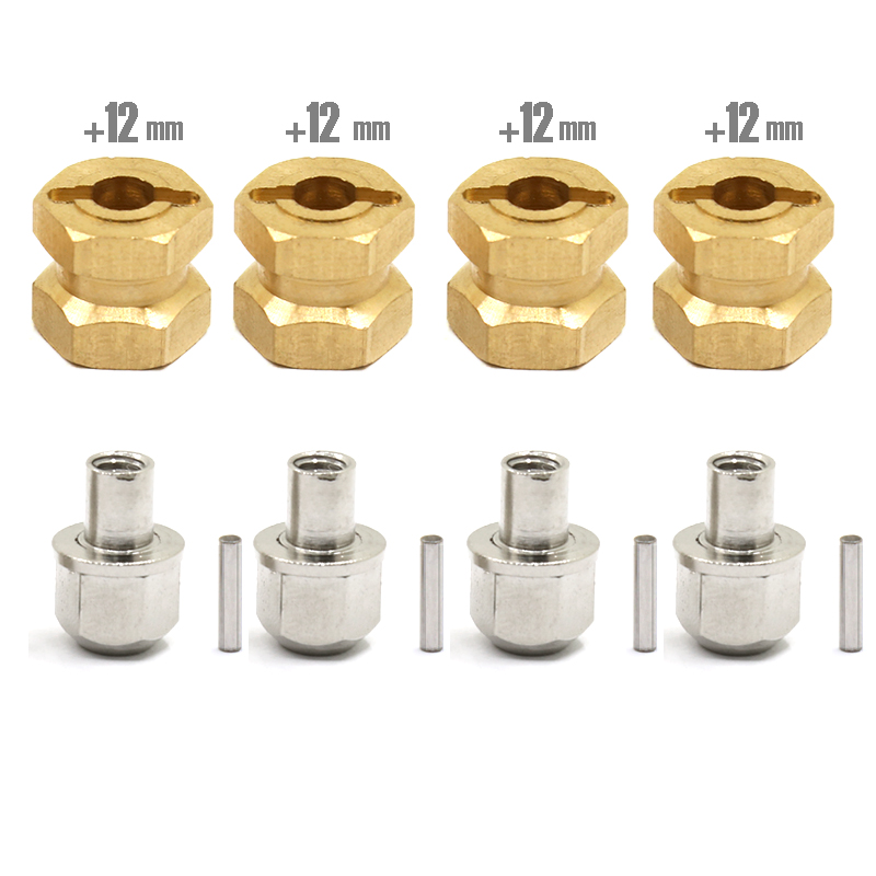 Adaptador de rueda hexagonal de ampliación de eje, 4 Uds., 12mm/15mm/17mm, para coche trepador de control remoto TRX4 RC4WD D90 D110 Axial Scx10 90046 catRC: Verde militar