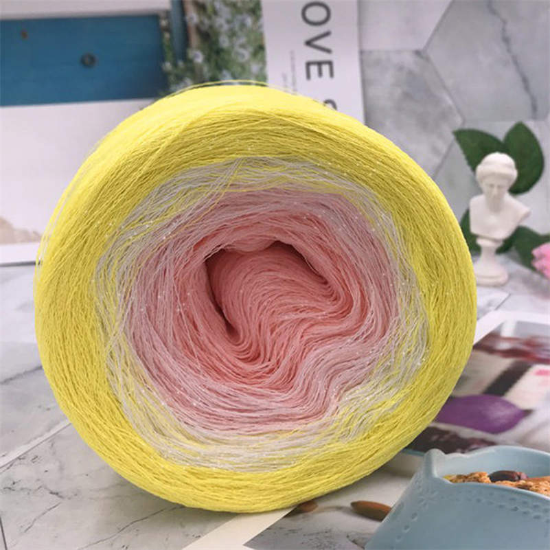 Cake Gradient Rainbow Color Cotton Yarn 500g Fancy Hand-Crocheting Yarn for Shawl Children Dress Diy Hand Knitting Materials: 8
