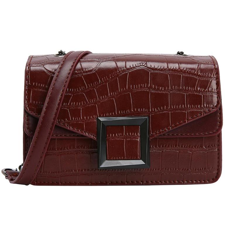 Sac à main Vintage Alligator en cuir pour femmes, sacoche à épaule bonne , petite bourse pour filles: Wine Red