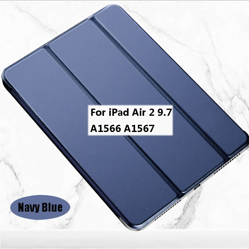 Tablet case For iPad Air 1 2 3 9.7 Free Fast Free Return Wake Sleep Smart Leather Flip Stand Tri-fold Cover: Blue iPad Air 2