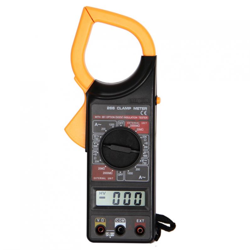 DT266 AC/DC Digital Clamp Multimeter Electronic Volt amp Resistance Tester Meter Data LCD Display