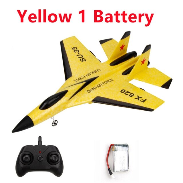 Roclub FX620 SU-35 Rc Vliegtuig 2.4G Afstandsbediening Vechter Hobby Vliegtuig Zweefvliegtuig Vliegtuig Epp Schuim Speelgoed Rc Vliegtuig Kids: Yellow 1B