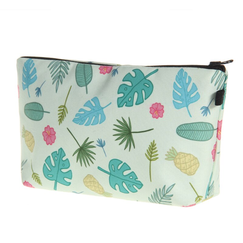Jom Tokoy Cosmetische Organizer Tas Warmte-overdracht Afdrukken Groene Bladeren Make-Up Tas Mode Vrouwen Cosmetische Tas