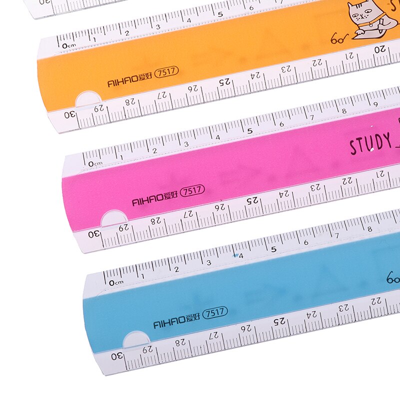 30CMMultifunction DIY Drawing Rulers Cute Kawaii Study Time Color Folding Ruler For Kids Students Office School Stationery