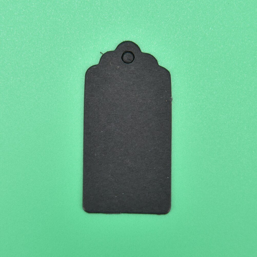 100 stk kraft prismærker til tøj hænge gør-det-selv julebryllupsfest indretning rektangel papir etiket 4 x 2cm: Sort