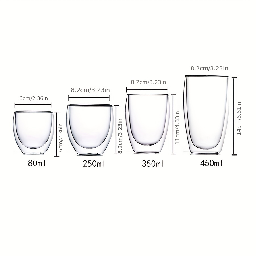 Dubbelwandige glazen beker warmte-isolatie transparante handgemaakte theedrankbekers MINI whiskyglazen espresso koffiemok