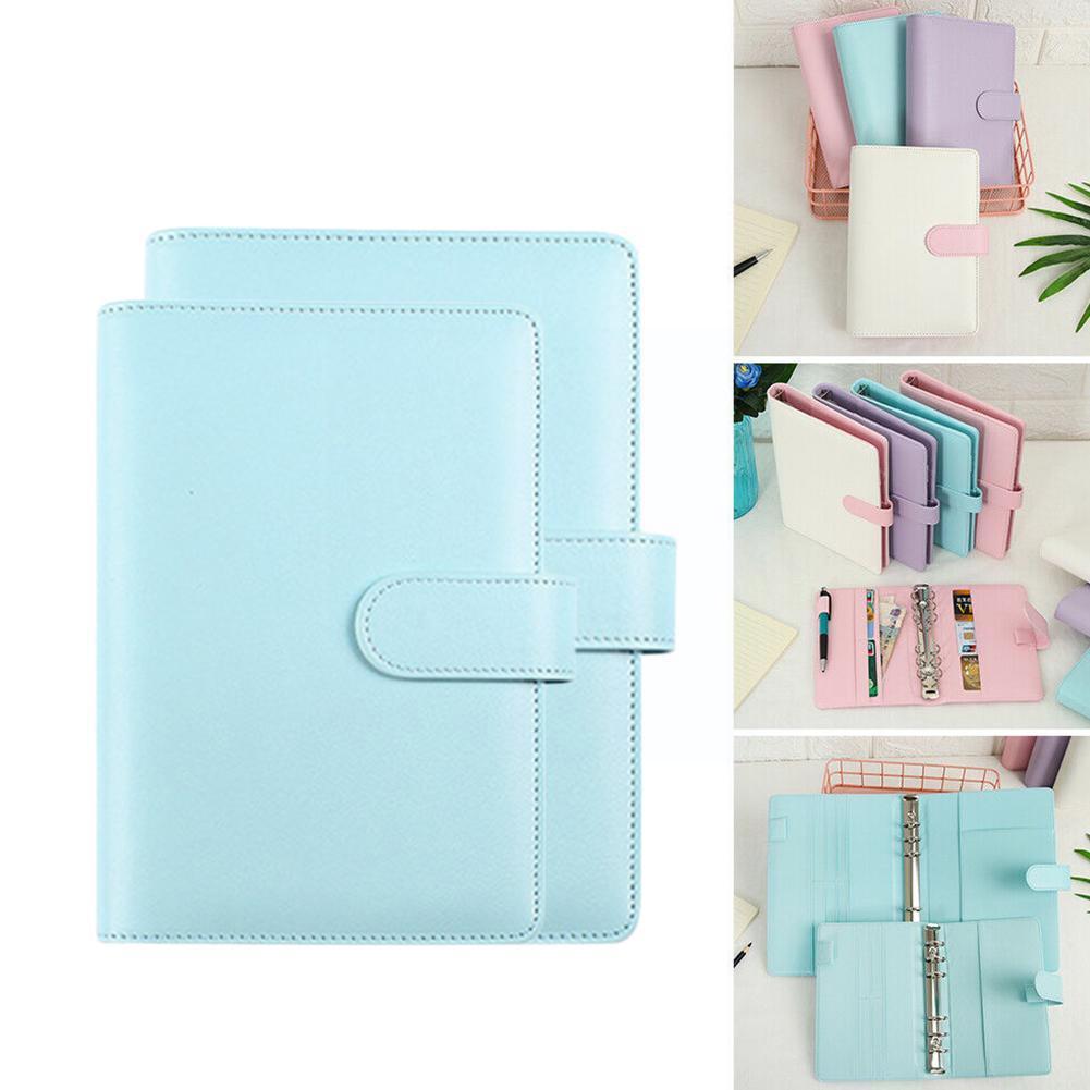 A5/6 Macaron Losbladige Hand Boek Ringband Notebook Pu Leuke Wekelijkse Maandelijkse Briefpapier Dagboek Notebook Multifunctionele pla X6t8