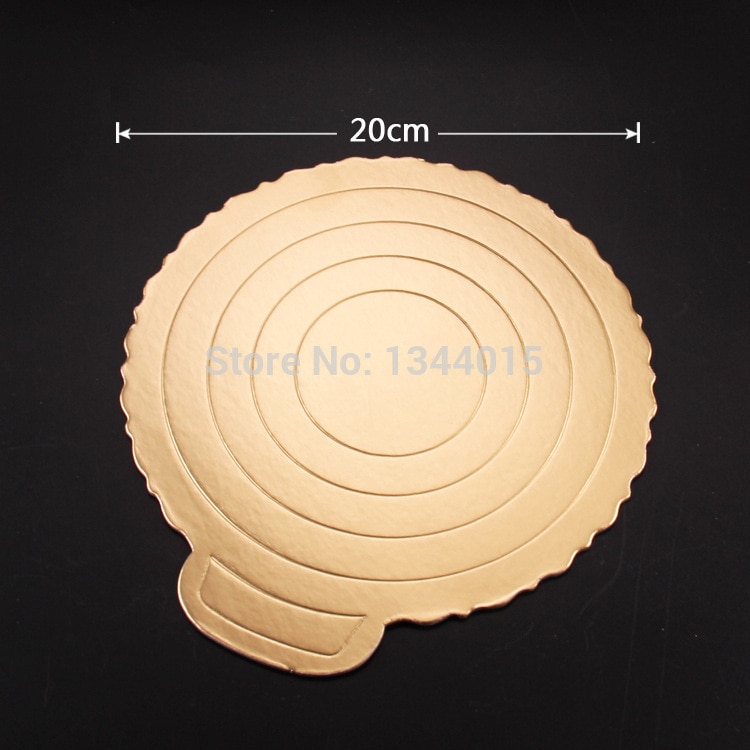 Dikker dia 8- inch (20*20cm)  goud broodkarton taartbodem beugel bakpapier taartvorm doe-het-zelf bakgereedschap 5 stuks/partij  m2059