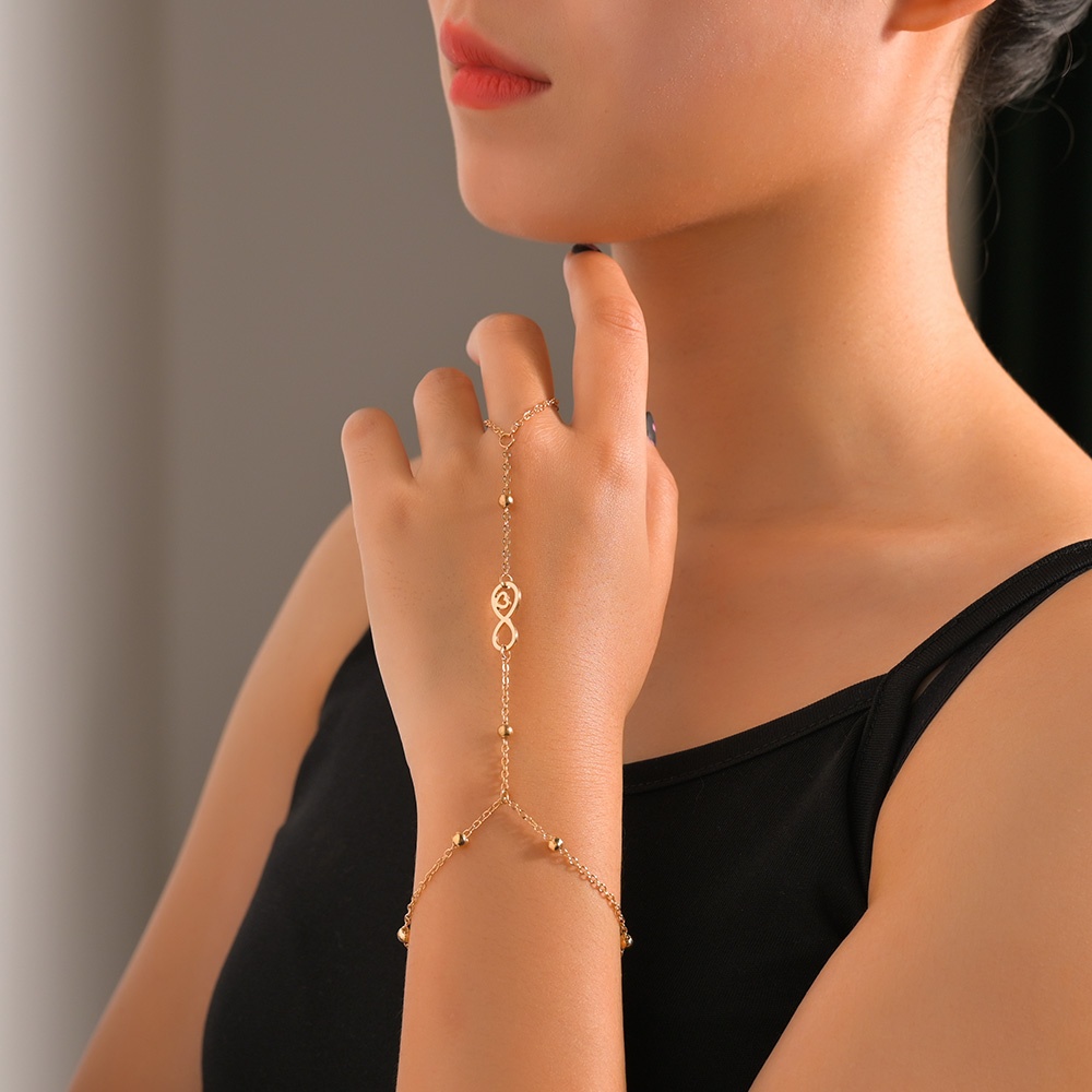 Pulsera con símbolo infinito de creatividad minimalista para mujer, cadena de dedo, de joyería, accesorios de ropa, número 8