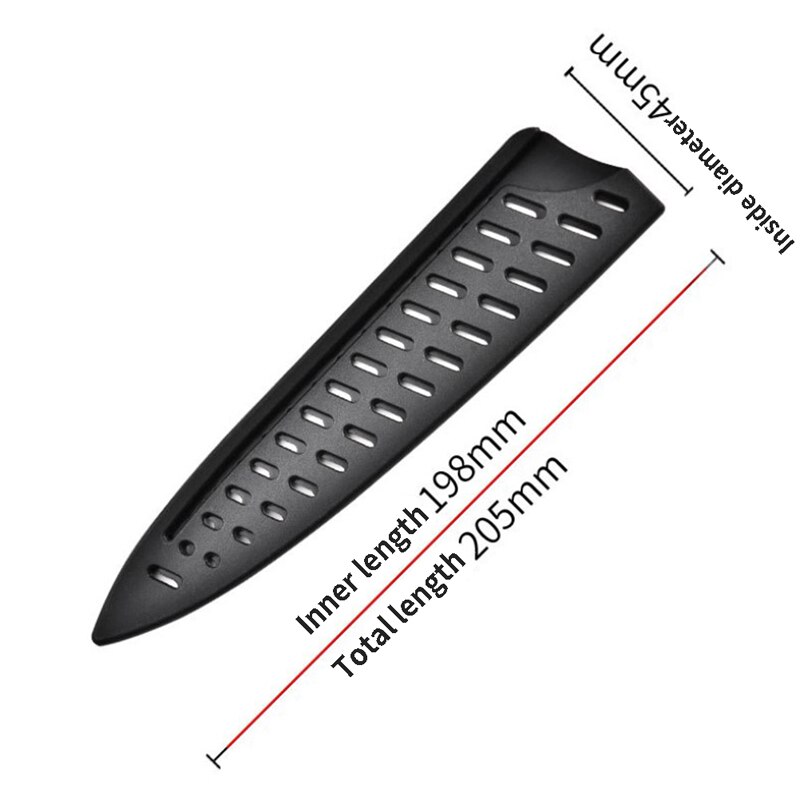 1pcs Black Plastic Kitchen Knife Blade Protector Cover For 3.5-10 Inches Knife Cover: N6