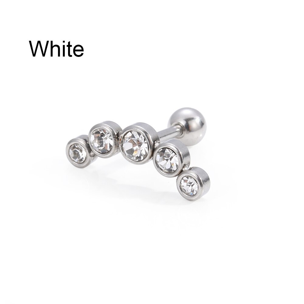 1PC Knorpel Helix Tragus Stud Ohrringe Ohr Nagel Edelstahl Bar Piercing Kristall Körper Schmuck Zubehör: Hellgelb Gold Farbe