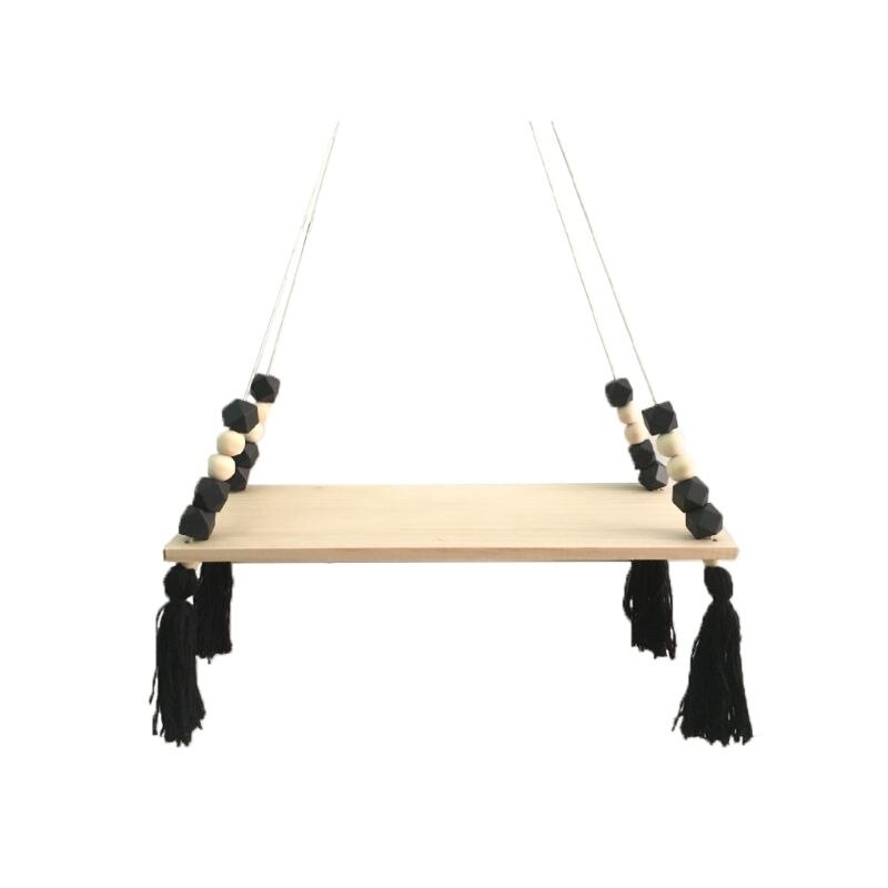 Cute Girl Wall Decoration Simple Solid Wall Decoration Living Room Wall Hanging DIY Wall Hanging Shelf Children Room Decoration: black