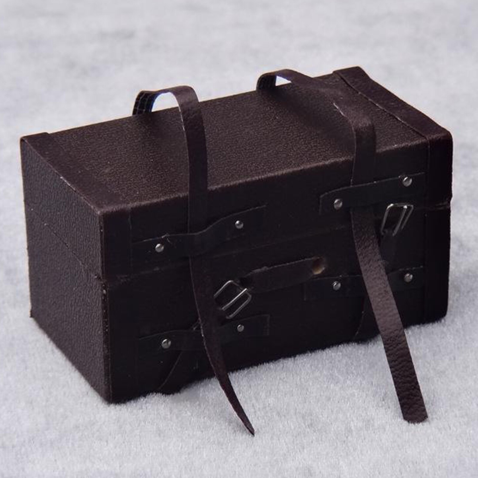 1:12 Scale Dolls House Handmade Vintage Old Classic Leather Wooden Miniature Suitcase Luggage Carry Case Treasure Chest