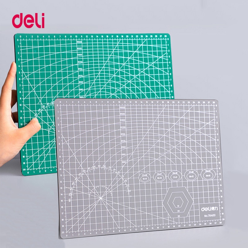 Deli PVC A2 A3 A4 Cutting board Multiple size 3mm Thickness Double-sided Self-healing DIY Soft Cutting mat