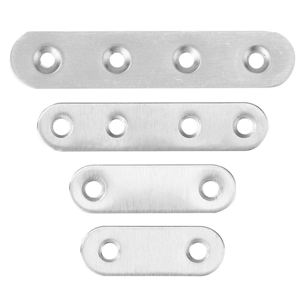 4pcs Stainless Steel Corner Brackets Straight Angle Codes Furniture Metal Fittings Angle Fastener Connecting Piece Hardware