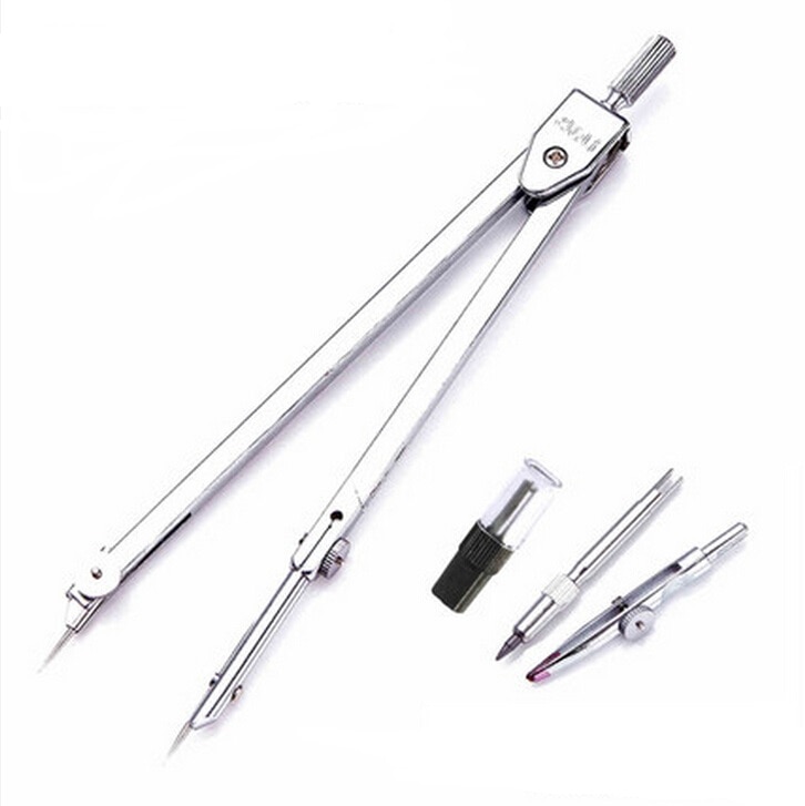 Deli 8603 premium metal padrão compasso com lápis leva alta qualidade durável lápis compasso material de escritório e escola