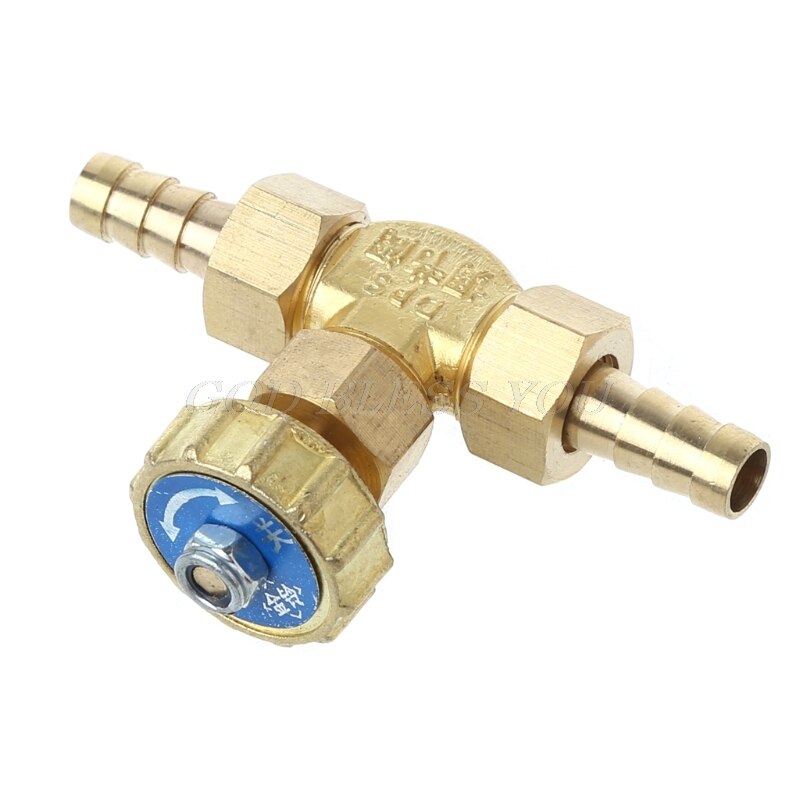 Elbow Brass Needle Valve 8mm Propane Butane Gas Adjuster Barbed Spigots 1 Mpa