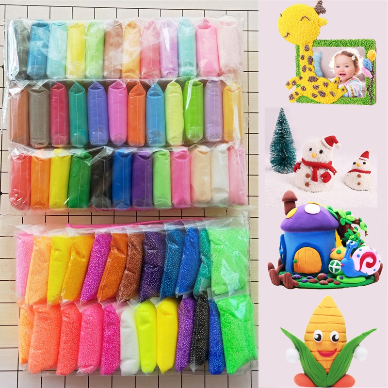 Bunte licht Weichen ton kind DIY schleim charms Luft Trocknen Polymer Plastilin Sicher schleim liefert Licht Ton Kinder Spielzeug spielen doh