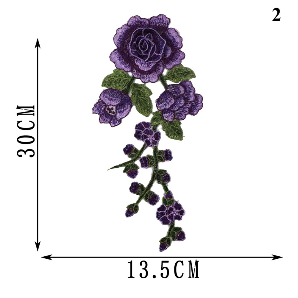 Blomst rose broderet syning på patch blomst på patch klistermærker til tøj badge dekorative syning stof applikationer: 2
