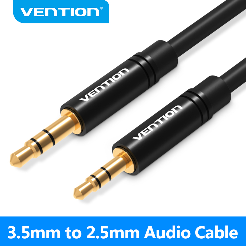 Vention aux kabel 2.5mm til 3.5mm lydkabel jack 3.5 til 2.5 hann aux kabel til bil smarttelefon høyttaler hodetelefon mobil telefon
