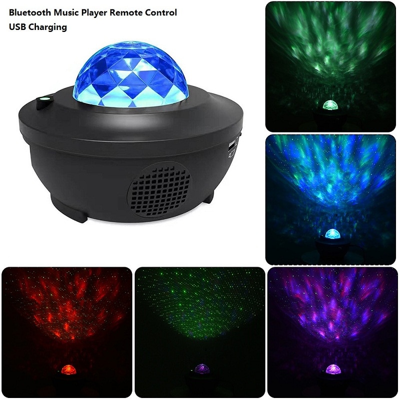 Colorful Starry Sky Galaxy Projector Lamp Children Bedroom Star LED Night Light USB Charging Projection Lamp Kids: USB Charging 6W