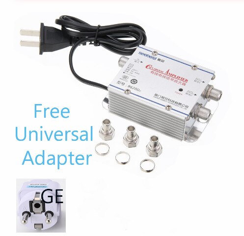1 in 2 ut catv wire tv splitter förstärkare digital tv antenn signal booster amplificador señal hdtv interiör kabel förstärkare: Ge-adapter